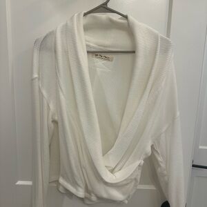 free people white twist top- size medium